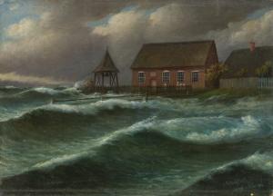 Julius Stockfleth - Sturmflut auf der Hallig Oland